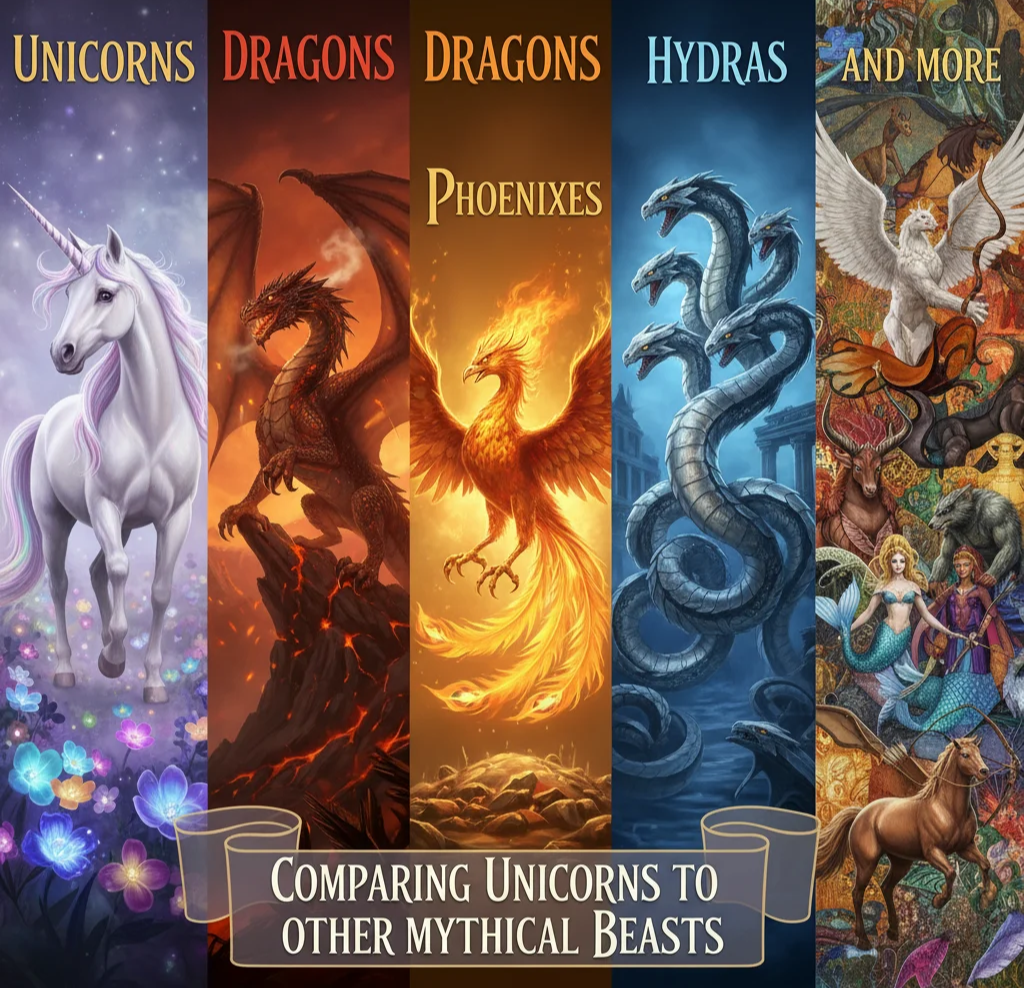 Comparing Unicorns to Other Mythical Beasts Dragons Phoenixes and More