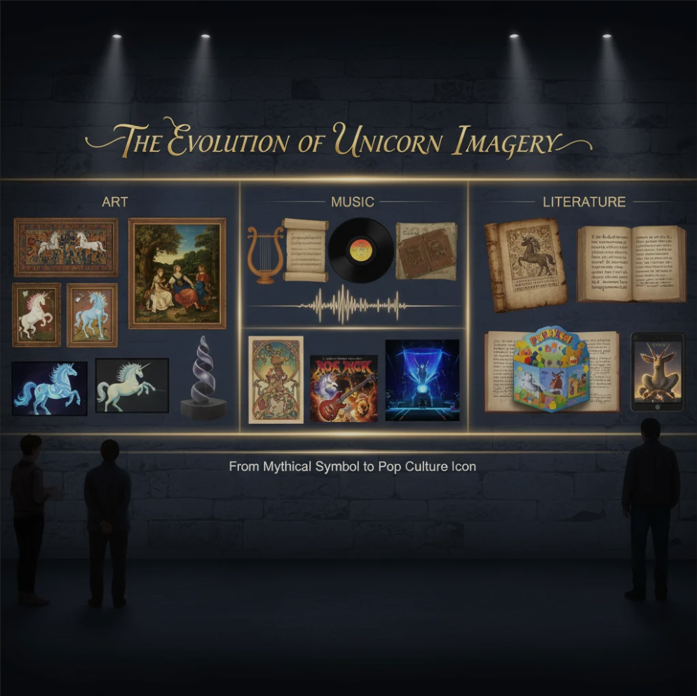 The Evolution of Unicorn Imagery in Art, Music, and Literature