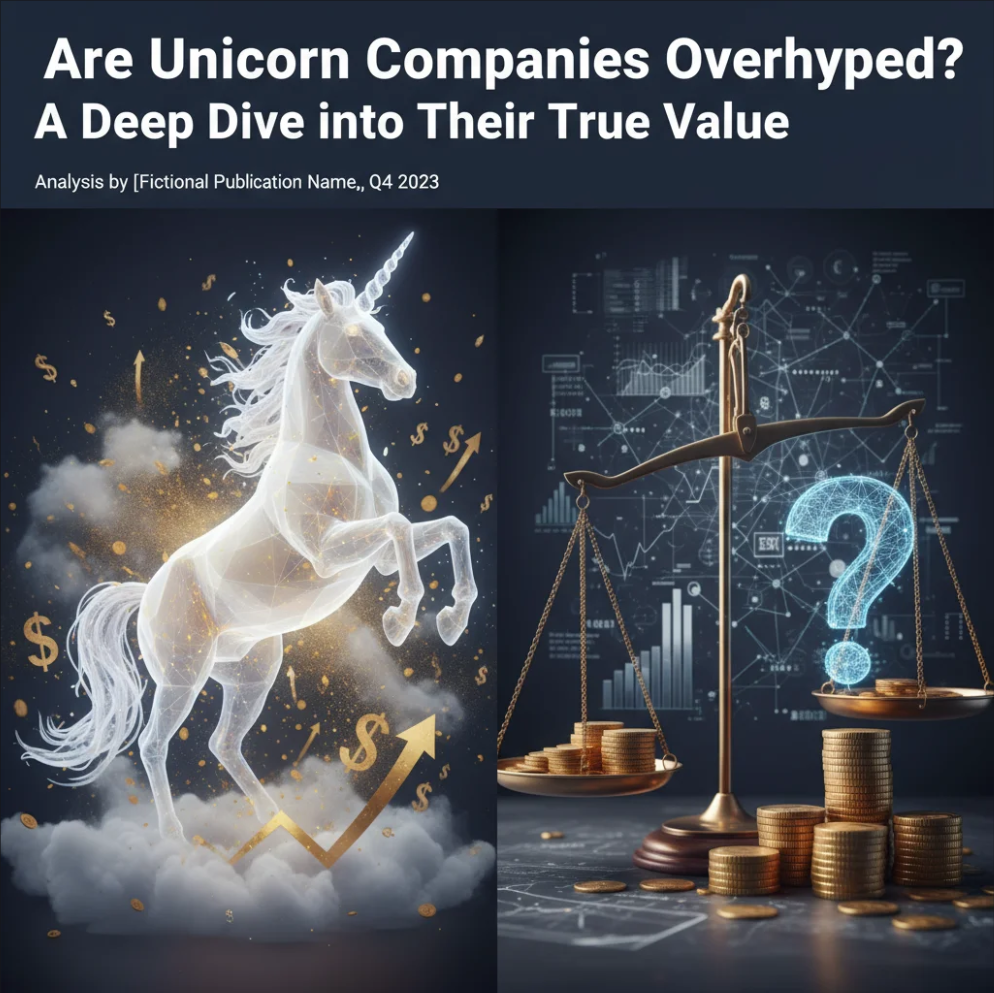 Illustration of a unicorn representing startup valuation growth