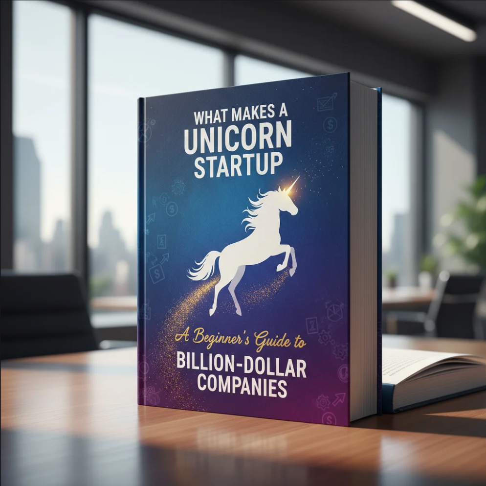Illustration of a unicorn symbolizing billion-dollar startup success and innovation.